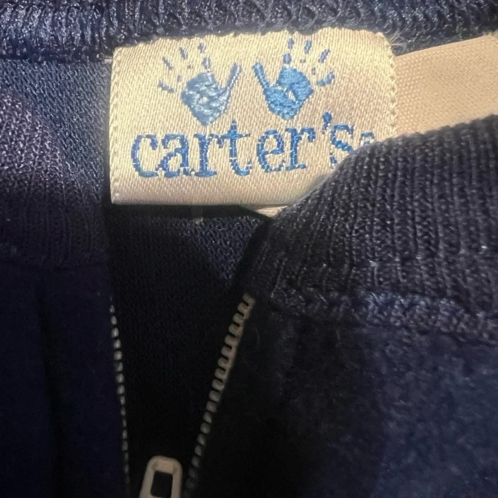 Like New Carter's Navy Blue Tractor Footie